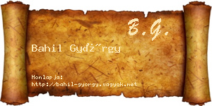Bahil György névjegykártya