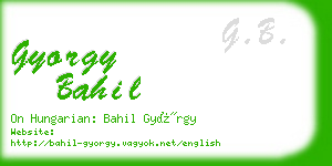 gyorgy bahil business card